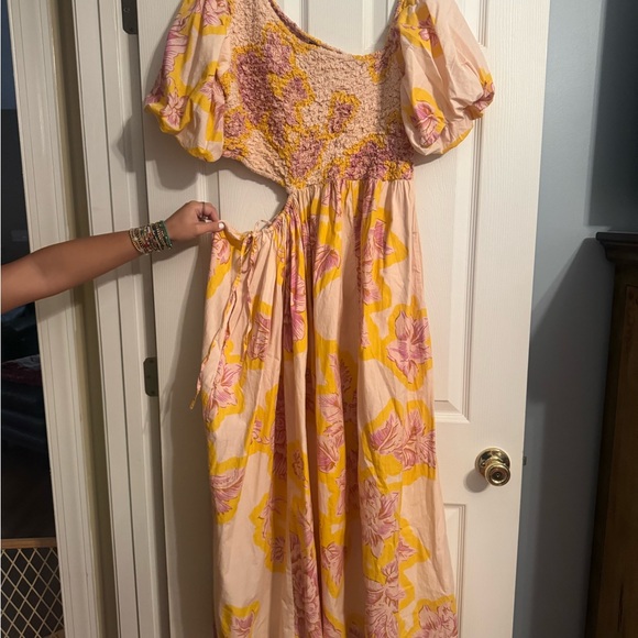 Free People Kalina Floral Cut Out Maxi Dress L - Picture 4 of 7